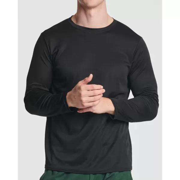 Real Essentials 3 amp 5 Pack Mens Mesh Quick Dry Athletic Long Sleeve TShirt UPF SPF UV Sun Available in Big amp TallStandard 5 Pack Set 5