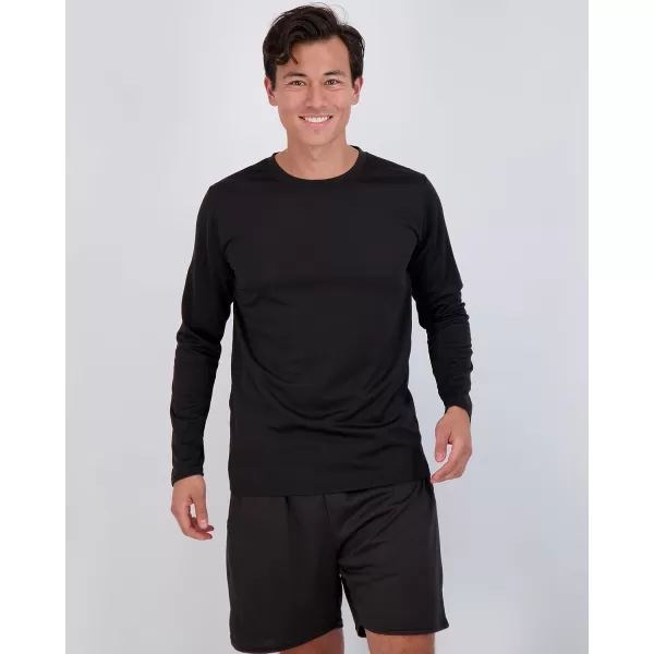 Real Essentials 3 amp 5 Pack Mens Mesh Quick Dry Athletic Long Sleeve TShirt UPF SPF UV Sun Available in Big amp TallStandard Set 2