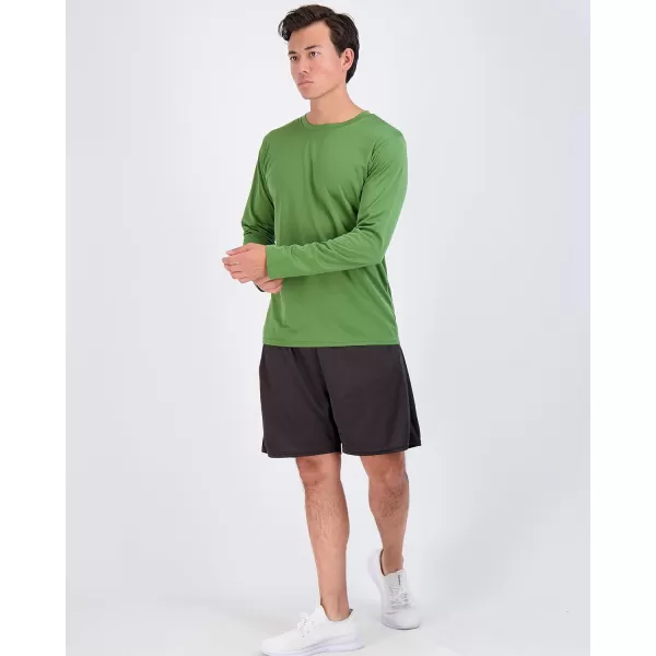 Real Essentials 3 amp 5 Pack Mens Mesh Quick Dry Athletic Long Sleeve TShirt UPF SPF UV Sun Available in Big amp TallStandard Set 3