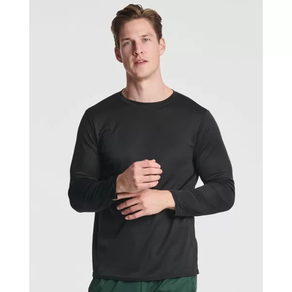 Real Essentials 3 amp 5 Pack Mens Mesh Quick Dry Athletic Long Sleeve TShirt UPF SPF UV Sun Available in Big amp Tallbigtall 5 Pack Set 2