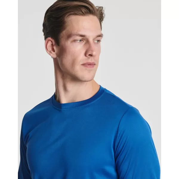 Real Essentials 3 amp 5 Pack Mens Mesh Quick Dry Athletic Long Sleeve TShirt UPF SPF UV Sun Available in Big amp Tallbigtall 5 Pack Set 2