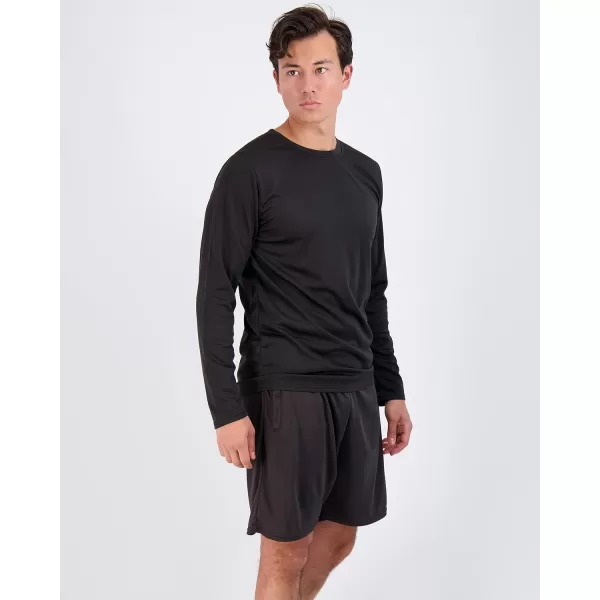 Real Essentials 3 amp 5 Pack Mens Mesh Quick Dry Athletic Long Sleeve TShirt UPF SPF UV Sun Available in Big amp Tallbigtall Set 1