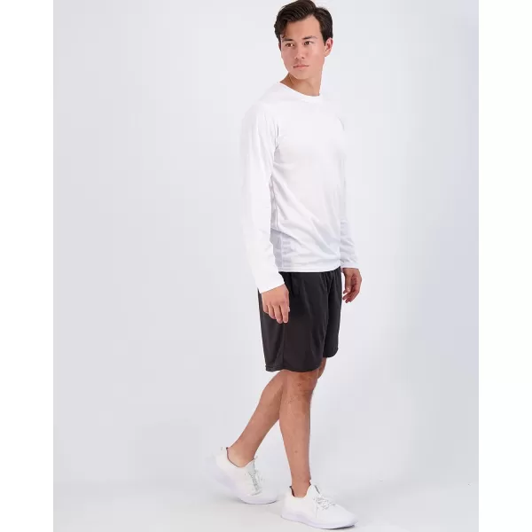Real Essentials 3 amp 5 Pack Mens Mesh Quick Dry Athletic Long Sleeve TShirt UPF SPF UV Sun Available in Big amp Tallbigtall Set 1