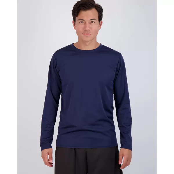 Real Essentials 3 amp 5 Pack Mens Mesh Quick Dry Athletic Long Sleeve TShirt UPF SPF UV Sun Available in Big amp Tallbigtall Set 1