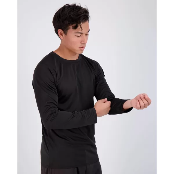 Real Essentials 3 amp 5 Pack Mens Mesh Quick Dry Athletic Long Sleeve TShirt UPF SPF UV Sun Available in Big amp Tallbigtall Set 4