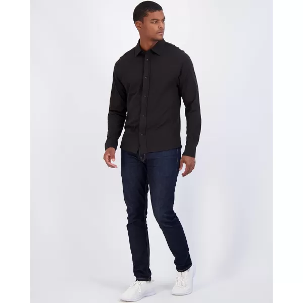 Real Essentials 3Pack Mens Classic Style Casual Long Sleeve Button Down Collared Shirt Available in Big amp TallStandard Set 1