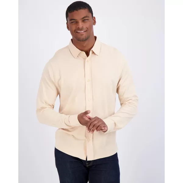 Real Essentials 3Pack Mens Classic Style Casual Long Sleeve Button Down Collared Shirt Available in Big amp TallStandard Set 5