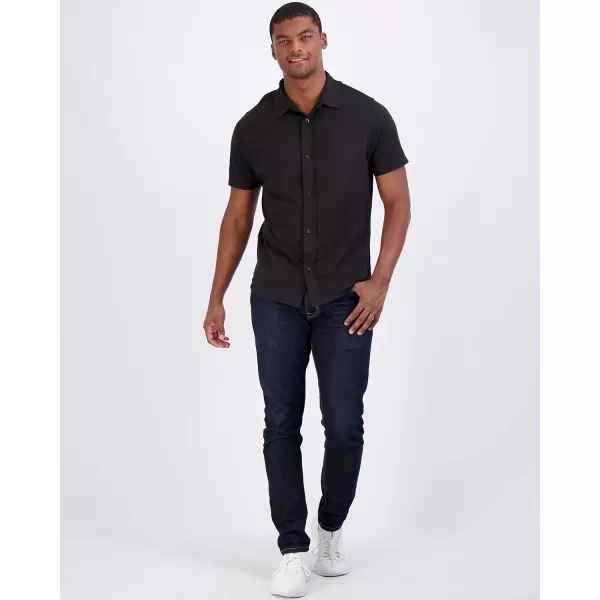 Real Essentials 3Pack Mens Regular Fit Casual Short Sleeve Button Down Shirt Available in Big amp TallStandard Set 1