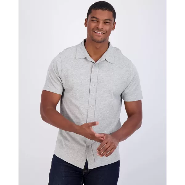 Real Essentials 3Pack Mens Regular Fit Casual Short Sleeve Button Down Shirt Available in Big amp TallStandard Set 6