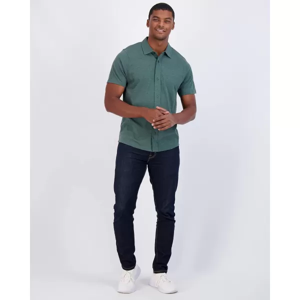 Real Essentials 3Pack Mens Regular Fit Casual Short Sleeve Button Down Shirt Available in Big amp TallStandard Set 8