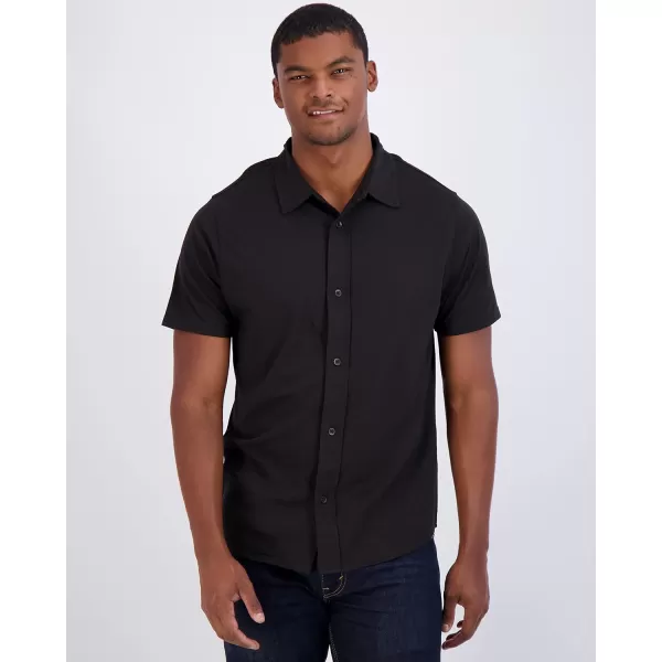 Real Essentials 3Pack Mens Regular Fit Casual Short Sleeve Button Down Shirt Available in Big amp Tallbigtall Set 1