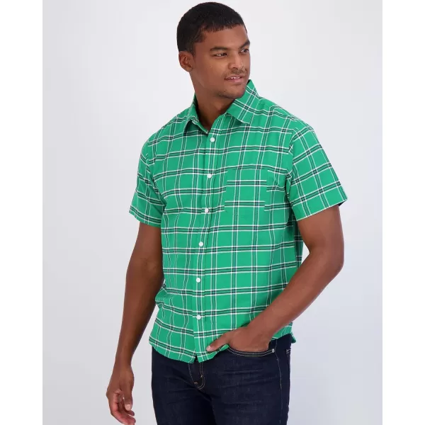 Real Essentials 3Pack Mens RegularFit Short Sleeve Poplin Button Down Shirt with Pocket Available in Big amp TallStandard Set 2