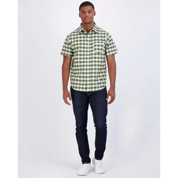 Real Essentials 3Pack Mens RegularFit Short Sleeve Poplin Button Down Shirt with Pocket Available in Big amp TallStandard Set 3