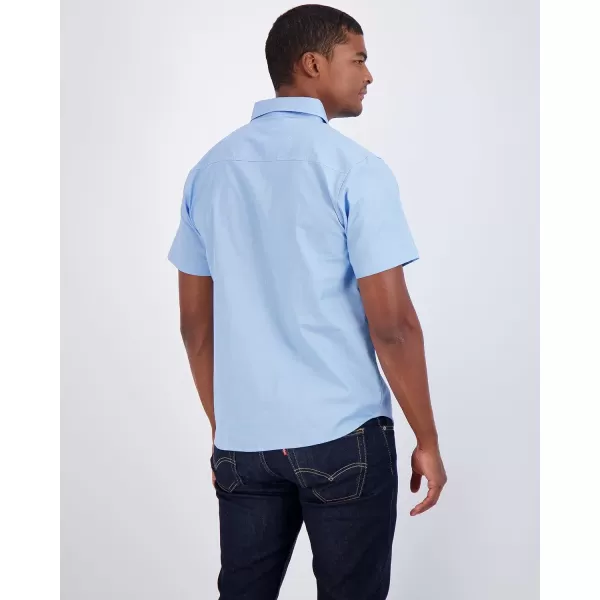 Real Essentials 3Pack Mens RegularFit Short Sleeve Poplin Button Down Shirt with Pocket Available in Big amp TallStandard Set 7