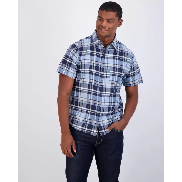 Real Essentials 3Pack Mens RegularFit Short Sleeve Poplin Button Down Shirt with Pocket Available in Big amp Tallbigtall Set 8