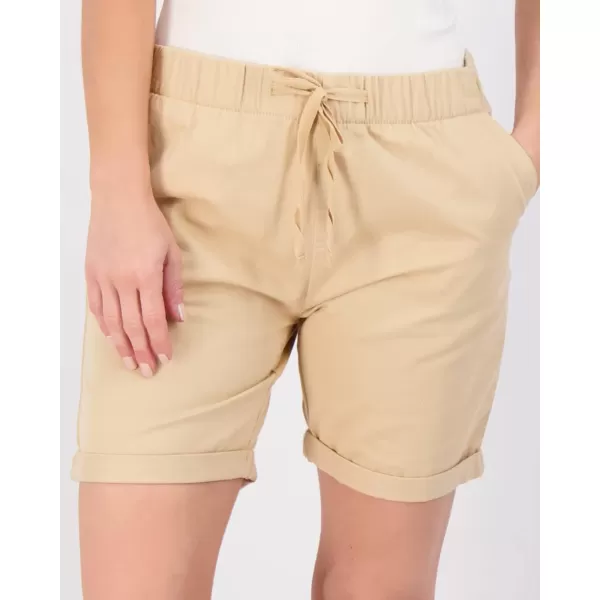 Real Essentials 3Pack Womens Bermuda 7 Denim Shorts  Casual Khaki Long Chino Shorts Drawstring Available in Plus SizePlusSize Set 6