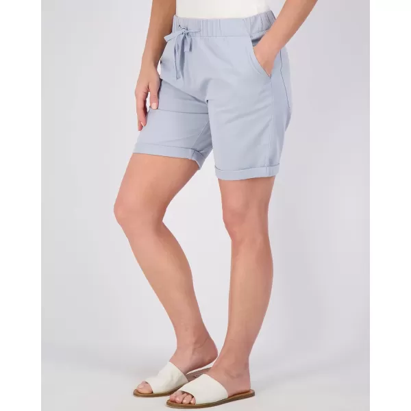 Real Essentials 3Pack Womens Bermuda 7 Denim Shorts  Casual Khaki Long Chino Shorts Drawstring Available in Plus SizeStandard Set 2