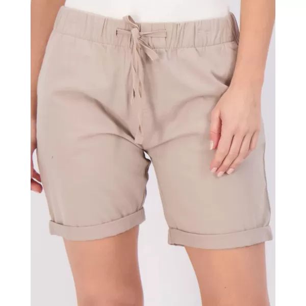 Real Essentials 3Pack Womens Bermuda 7 Denim Shorts  Casual Khaki Long Chino Shorts Drawstring Available in Plus SizeStandard Set 5