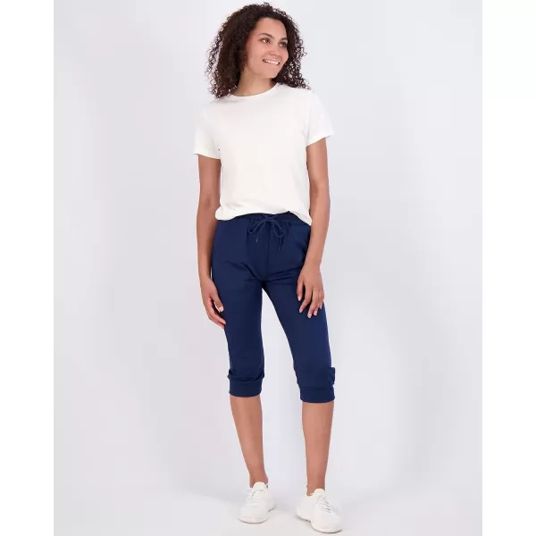 Real Essentials 3Pack Womens Capri Joggers Cuffed Athletic Casual Soft Sweatpants with Pockets Available in Plus SizePlusSize Set 4