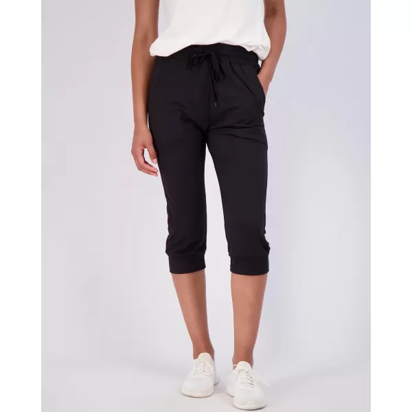 Real Essentials 3Pack Womens Capri Joggers Cuffed Athletic Casual Soft Sweatpants with Pockets Available in Plus SizePlusSize Set 4