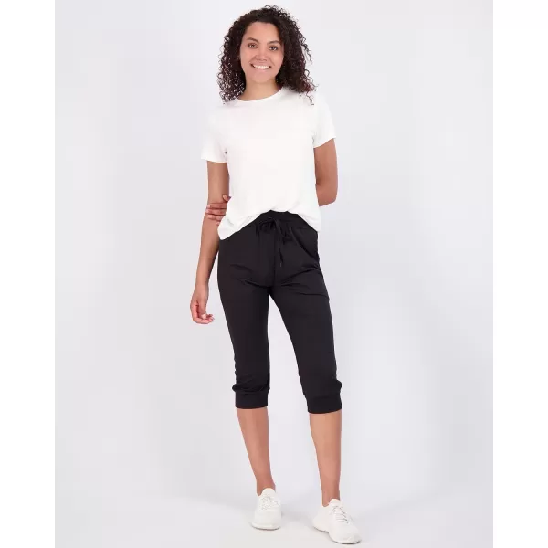 Real Essentials 3Pack Womens Capri Joggers Cuffed Athletic Casual Soft Sweatpants with Pockets Available in Plus SizeStandard Set 7