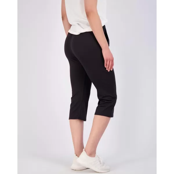Real Essentials 3Pack Womens Capri Open Bottom Soft Sweatpants with Drawstring Available in Plus SizeSet 3