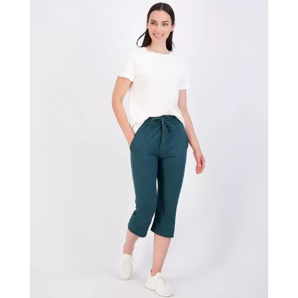 Real Essentials 3Pack Womens Capri Open Bottom Soft Sweatpants with Drawstring Available in Plus SizeSet 3