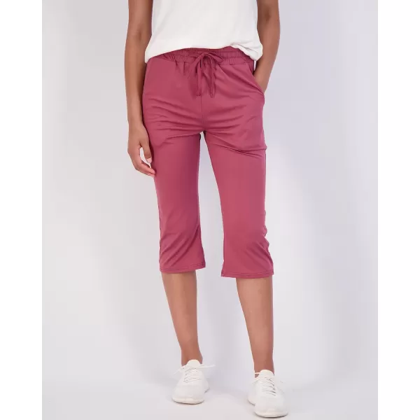 Real Essentials 3Pack Womens Capri Open Bottom Soft Sweatpants with Drawstring Available in Plus SizeSet 6