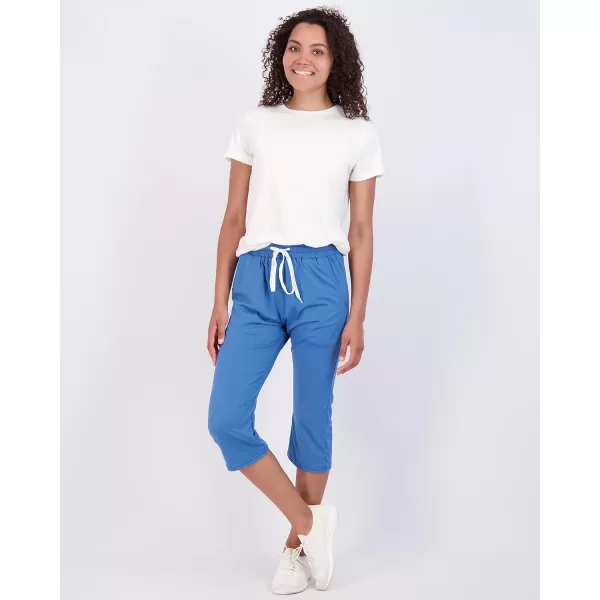 Real Essentials 3Pack Womens Capri Open Bottom Soft Sweatpants with Drawstring Available in Plus SizeSet 6