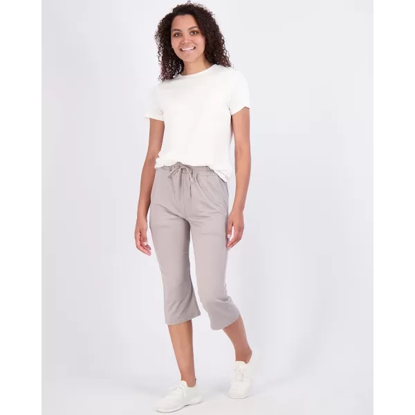 Real Essentials 3Pack Womens Capri Open Bottom Soft Sweatpants with Drawstring Available in Plus SizeSet 8