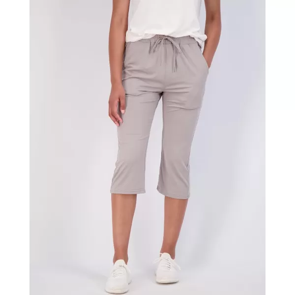Real Essentials 3Pack Womens Capri Open Bottom Soft Sweatpants with Drawstring Available in Plus SizeSet 8