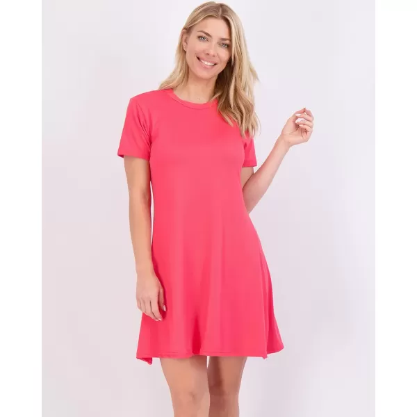 Real Essentials 3Pack Womens Soft Lounge Swing Casual TShirt Dress Available in Plus Sizedress Set 1