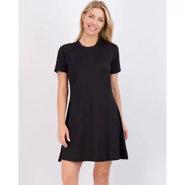 Real Essentials 3Pack Womens Soft Lounge Swing Casual TShirt Dress Available in Plus Sizedress Set 2