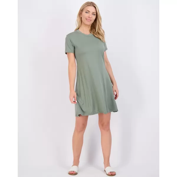Real Essentials 3Pack Womens Soft Lounge Swing Casual TShirt Dress Available in Plus Sizedress Set 3