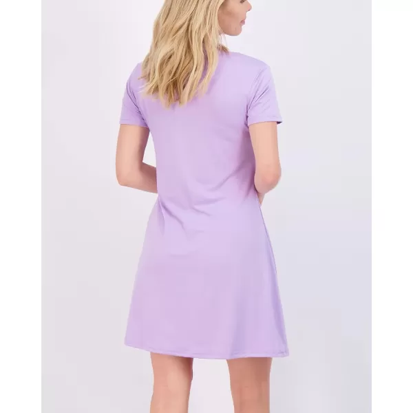 Real Essentials 3Pack Womens Soft Lounge Swing Casual TShirt Dress Available in Plus Sizedress Set 3