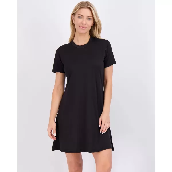 Real Essentials 3Pack Womens Soft Lounge Swing Casual TShirt Dress Available in Plus Sizedress Set 3