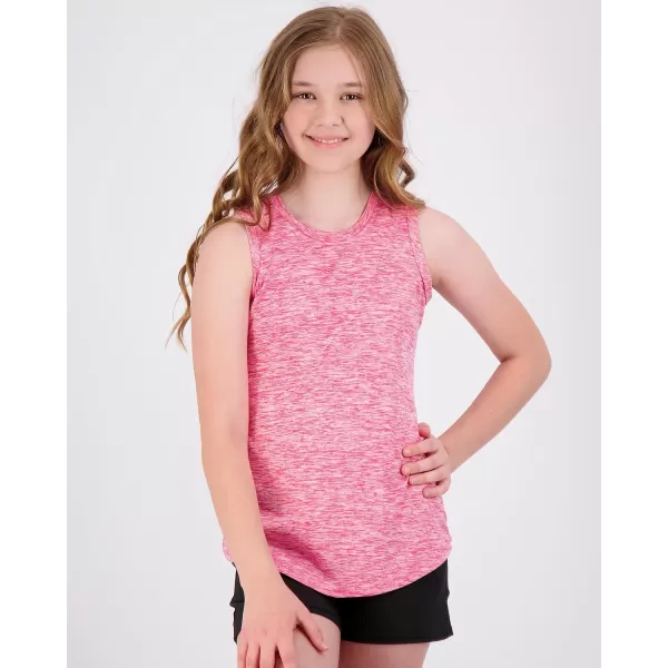 Real Essentials 4 Pack Girls Active Dry Fit Performance Tank TopSet 2