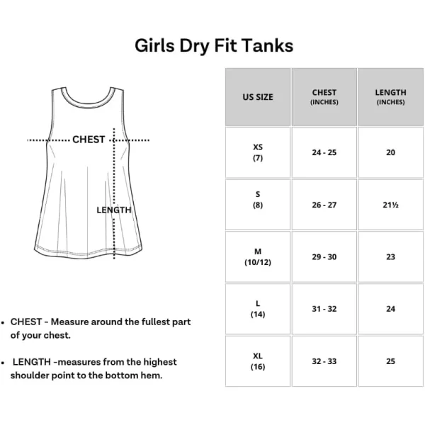 Real Essentials 4 Pack Girls Active Dry Fit Performance Tank TopSet 4