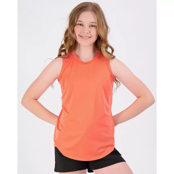 Real Essentials 4 Pack Girls Active Dry Fit Performance Tank TopSet 4
