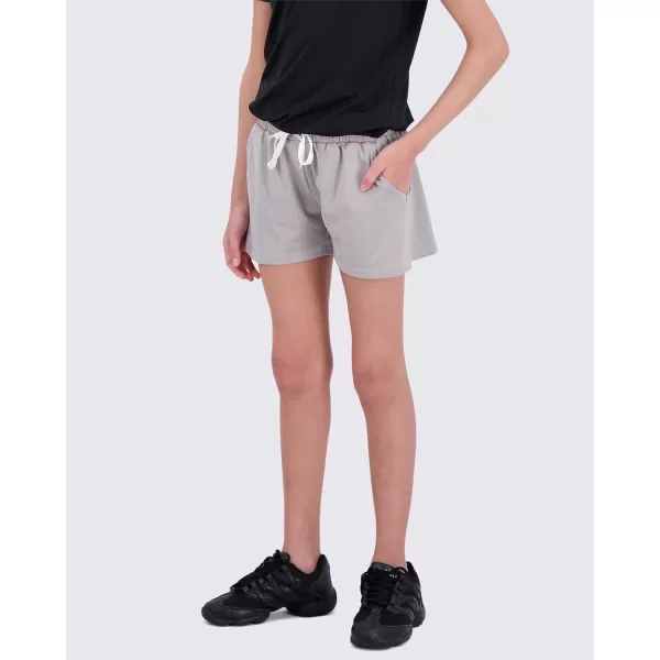 Real Essentials 4 Pack Girls Athletic Performance DryFit Running Shorts with Drawstring amp PocketsSet 6
