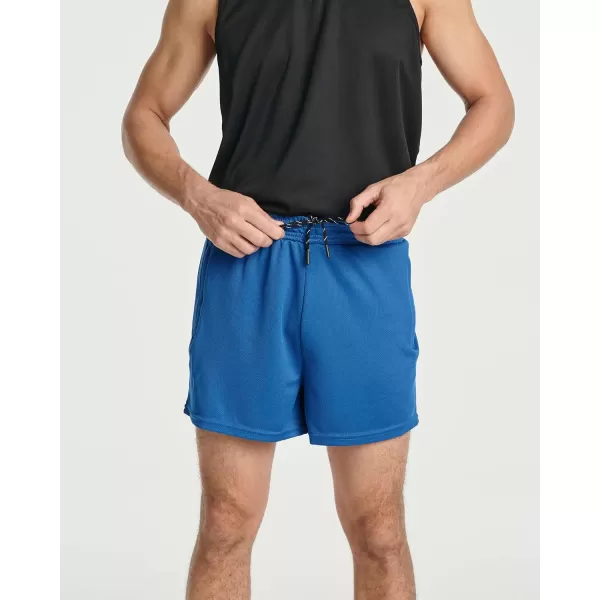 Real Essentials 4 Pack Mens 3 Inch Mesh Running Shorts with Zipper Pockets  Quick Dry Gym AthleticSet 8
