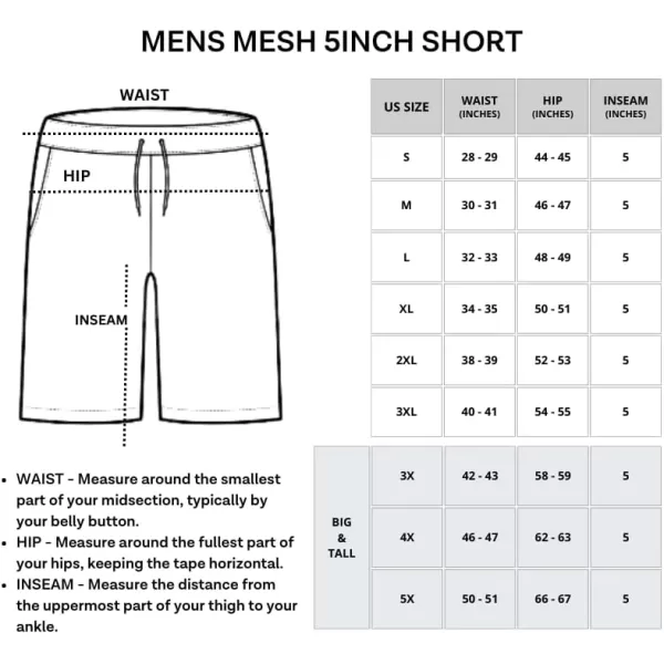 Real Essentials 4 Pack Mens 5 Mesh QuickDry Running Shorts with Zipper Pockets amp Drawstring Available in Big amp TallBig amp Tall Set 1