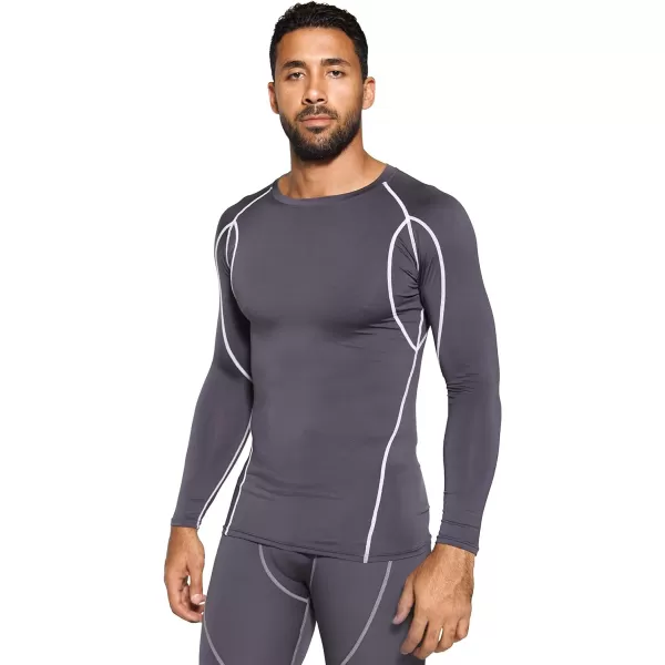 Real Essentials 4 Pack Mens Compression LongSleeve TShirt Athletic Cold Weather Baselayer Available in Big amp TallStandard Set D