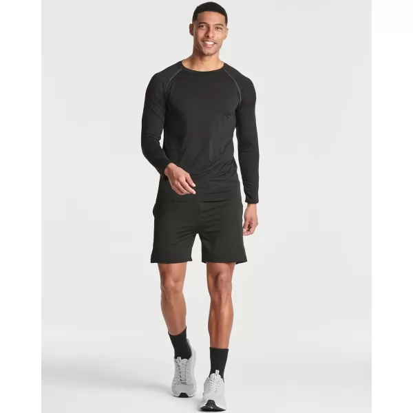 Real Essentials 4 Pack Mens Compression LongSleeve TShirt Athletic Cold Weather Baselayer Available in Big amp Tallbigtall Set F