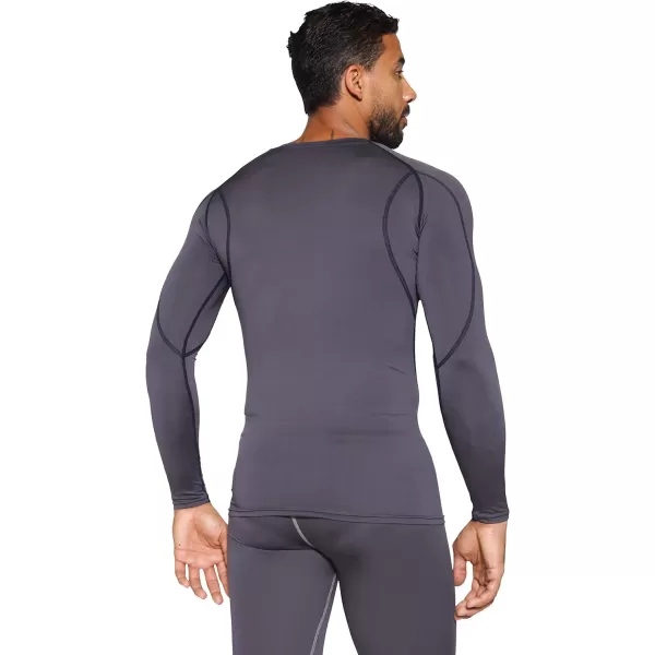 Real Essentials 4 Pack Mens Compression LongSleeve TShirt Athletic Cold Weather Baselayer Available in Big amp Tallbigtall Set F