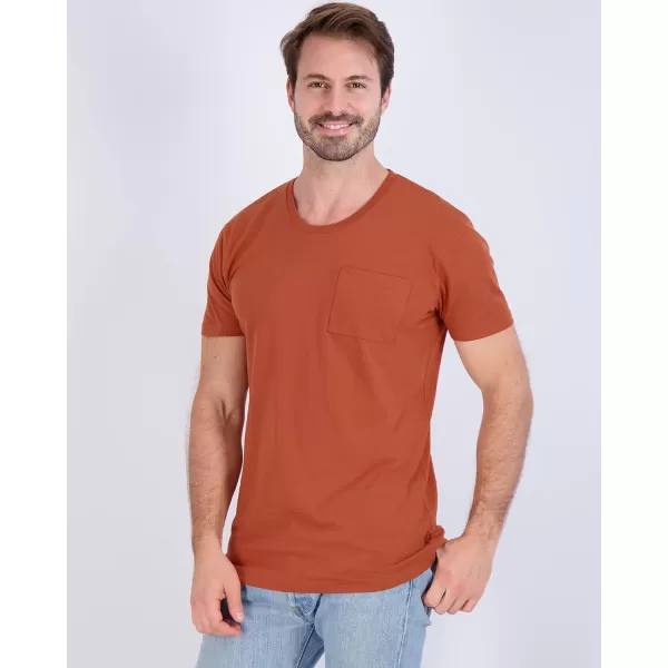 Real Essentials 4 Pack Mens Cotton Performance Short Sleeve Crew Neck Pocket TShirt Athletic Top Available in Big amp TallStandard Set 9