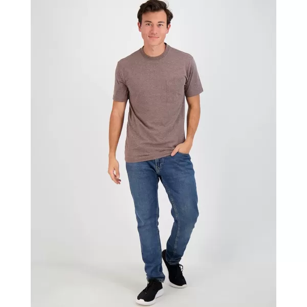 Real Essentials 4 Pack Mens Cotton Performance Short Sleeve Crew Neck Pocket TShirt Athletic Top Available in Big amp Tallbigtall Set 1
