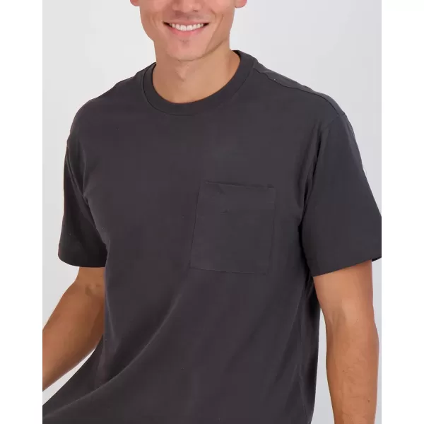 Real Essentials 4 Pack Mens Cotton Performance Short Sleeve Crew Neck Pocket TShirt Athletic Top Available in Big amp Tallbigtall Set 1