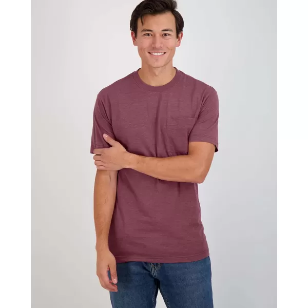 Real Essentials 4 Pack Mens Cotton Performance Short Sleeve Crew Neck Pocket TShirt Athletic Top Available in Big amp Tallbigtall Set 4
