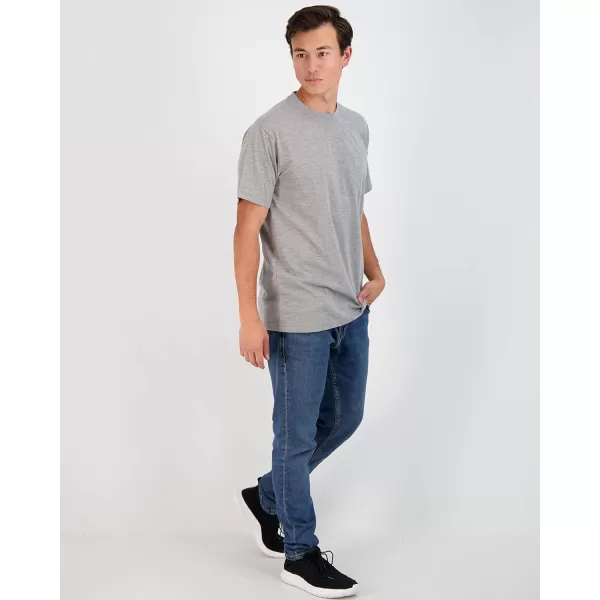 Real Essentials 4 Pack Mens Cotton Performance Short Sleeve Crew Neck Pocket TShirt Athletic Top Available in Big amp Tallbigtall Set 4
